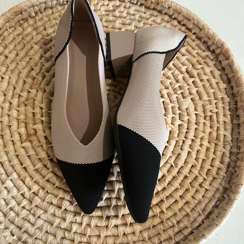 Black and Beige Textured Women's Block Heels NWOT #weddingguest